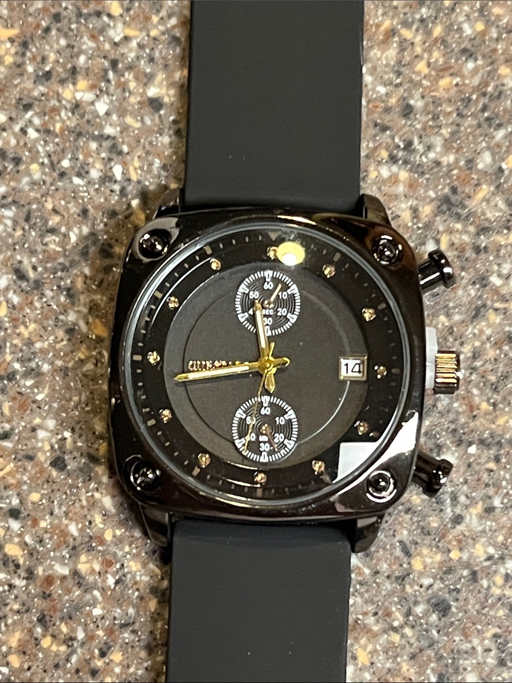 Men’s watch black with silicon band - Picture 3 of 3